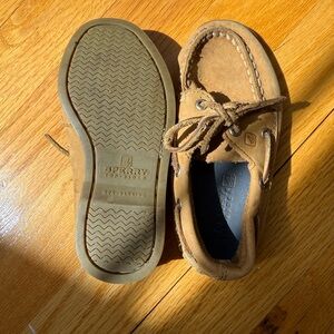 Sperry Tan Suede Boys Boat Shoes